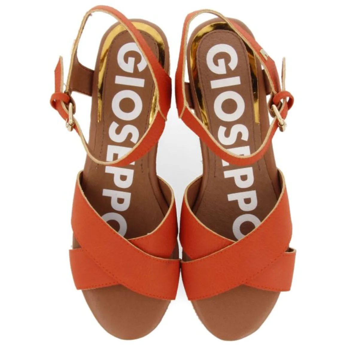 GIOSEPPO BRICK RED WEDGE SANDALS FOR WOMEN SEGET